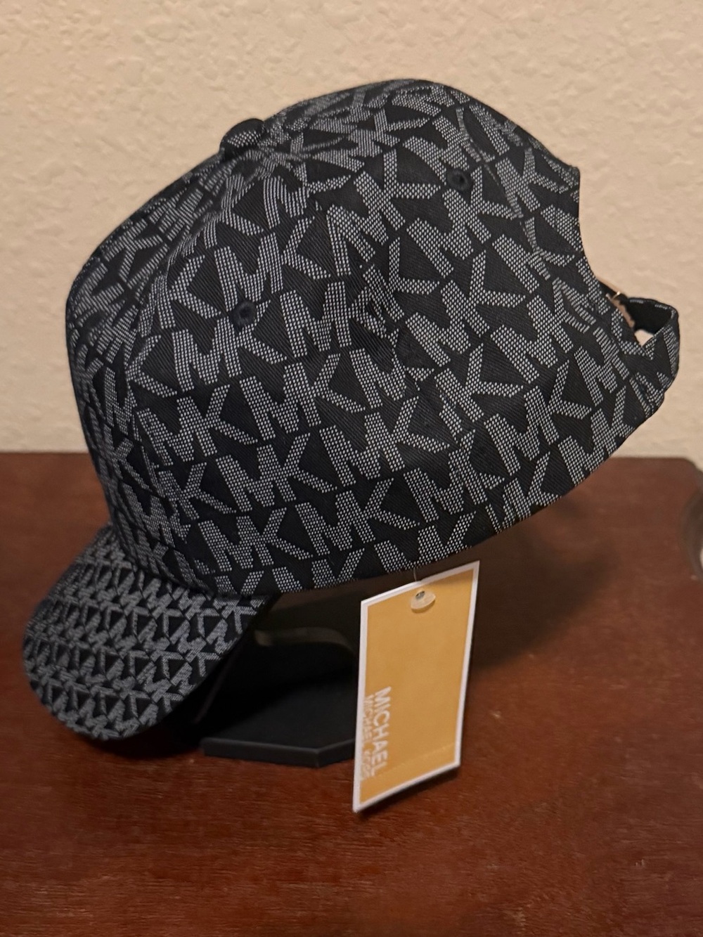 Michael Kors Black & Gray MK Monogram Baseball Cap - Picture 2 of 3